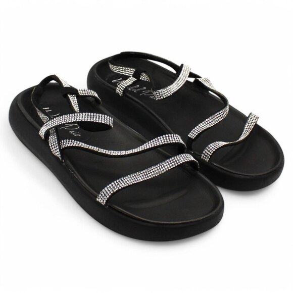 Wild Pair Womens Prudence Faux Leather Open Toe Slide Sandals - Picture 1 of 8